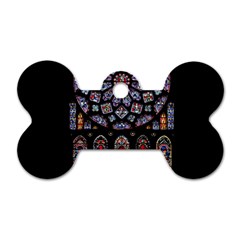 Chartres Cathedral Notre Dame De Paris Stained Glass Dog Tag Bone (two Sides) by Grandong