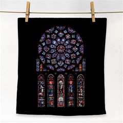 Chartres Cathedral Notre Dame De Paris Stained Glass Face Towel by Grandong