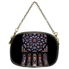 Chartres Cathedral Notre Dame De Paris Stained Glass Chain Purse (two Sides) by Grandong