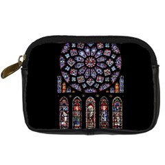 Chartres Cathedral Notre Dame De Paris Stained Glass Digital Camera Leather Case by Grandong