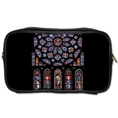 Chartres Cathedral Notre Dame De Paris Stained Glass Toiletries Bag (two Sides) by Grandong