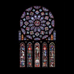 Chartres Cathedral Notre Dame De Paris Stained Glass Play Mat (square) by Grandong