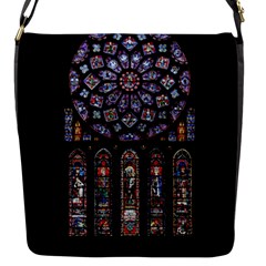 Chartres Cathedral Notre Dame De Paris Stained Glass Flap Closure Messenger Bag (s) by Grandong