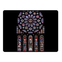 Chartres Cathedral Notre Dame De Paris Stained Glass Two Sides Fleece Blanket (small) by Grandong