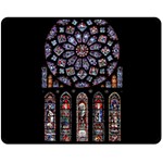 Chartres Cathedral Notre Dame De Paris Stained Glass Two Sides Fleece Blanket (Medium) 58.8 x47.4  Blanket Front