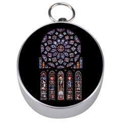 Chartres Cathedral Notre Dame De Paris Stained Glass Silver Compasses by Grandong