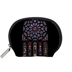 Chartres Cathedral Notre Dame De Paris Stained Glass Accessory Pouch (small) by Grandong