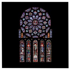 Chartres Cathedral Notre Dame De Paris Stained Glass Wooden Puzzle Square by Grandong