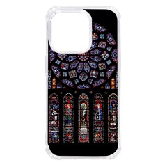 Chartres Cathedral Notre Dame De Paris Stained Glass Iphone 14 Pro Tpu Uv Print Case by Grandong