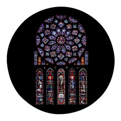 Chartres Cathedral Notre Dame De Paris Stained Glass Round Glass Fridge Magnet (4 Pack) by Grandong