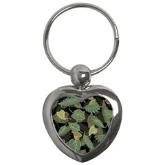 Autumn Fallen Leaves Dried Leaves Key Chain (heart) by Grandong