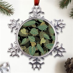 Autumn Fallen Leaves Dried Leaves Metal Large Snowflake Ornament by Grandong