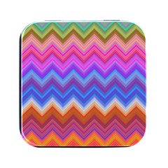 Pattern Chevron Zigzag Background Square Metal Box (black) by Grandong