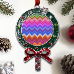 Pattern Chevron Zigzag Background Metal X mas Lollipop With Crystal Ornament by Grandong