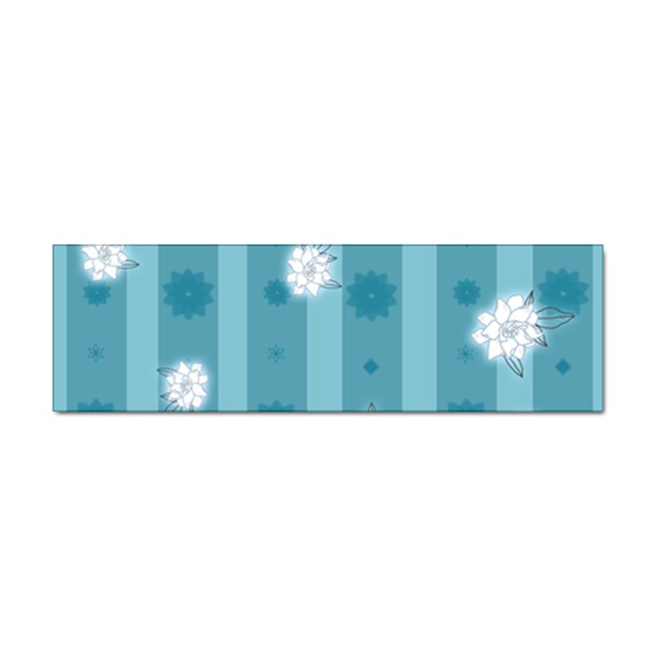 Gardenia Flowers White Blue Sticker (Bumper)