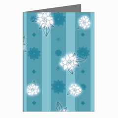 Gardenia Flowers White Blue Greeting Cards (pkg Of 8) by Grandong