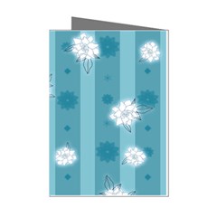 Gardenia Flowers White Blue Mini Greeting Cards (pkg Of 8) by Grandong