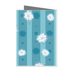 Gardenia Flowers White Blue Mini Greeting Cards (Pkg of 8) Left