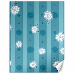 Gardenia Flowers White Blue Canvas 12  X 16  by Grandong