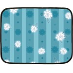 Gardenia Flowers White Blue Two Sides Fleece Blanket (Mini) 35 x27  Blanket Front