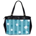 Gardenia Flowers White Blue Oversize Office Handbag (2 Sides) Back