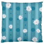 Gardenia Flowers White Blue Large Cushion Case (One Side) Front