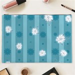 Gardenia Flowers White Blue Cosmetic Bag (XXL) Front