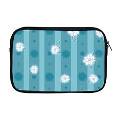 Gardenia Flowers White Blue Apple Macbook Pro 17  Zipper Case by Grandong