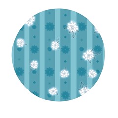 Gardenia Flowers White Blue Mini Round Pill Box by Grandong