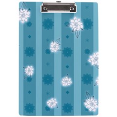 Gardenia Flowers White Blue A4 Acrylic Clipboard by Grandong