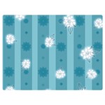 Gardenia Flowers White Blue Premium Plush Fleece Blanket (Extra Small) 40 x30  Blanket Front