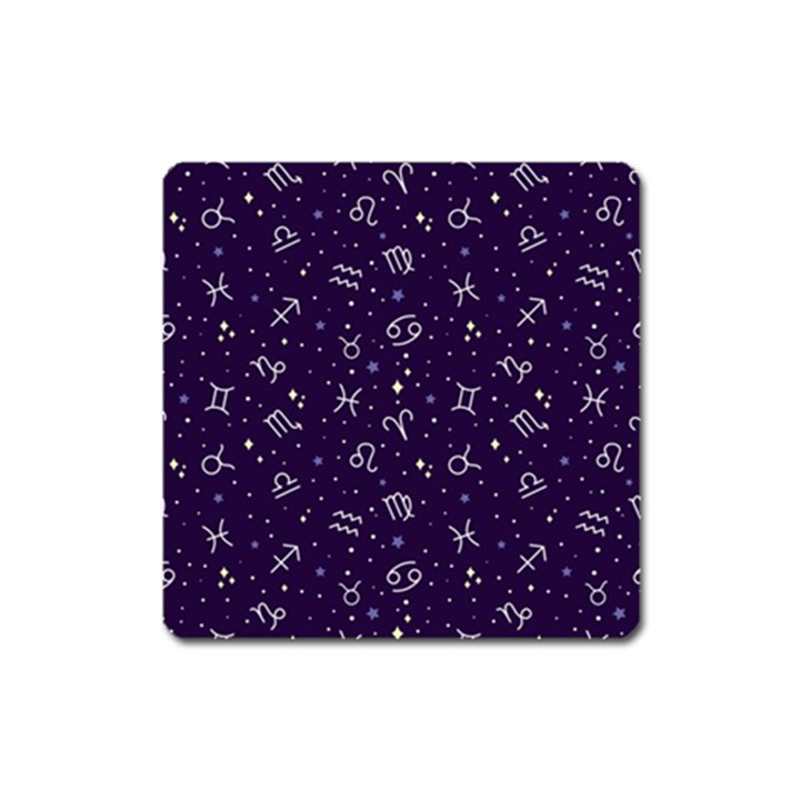 Vector Seamless Dark Zodiac Sign Star Symbol Pattern Square Magnet