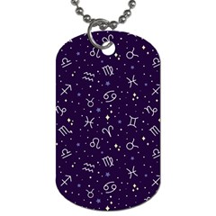 Vector Seamless Dark Zodiac Sign Star Symbol Pattern Dog Tag (two Sides) by Grandong