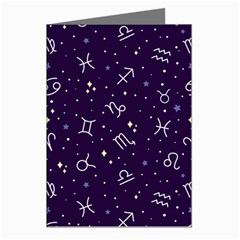 Vector Seamless Dark Zodiac Sign Star Symbol Pattern Greeting Cards (pkg Of 8) by Grandong