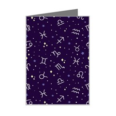 Vector Seamless Dark Zodiac Sign Star Symbol Pattern Mini Greeting Card by Grandong