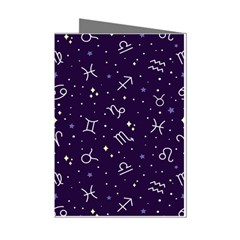 Vector Seamless Dark Zodiac Sign Star Symbol Pattern Mini Greeting Cards (pkg Of 8) by Grandong