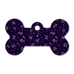 Vector Seamless Dark Zodiac Sign Star Symbol Pattern Dog Tag Bone (two Sides) by Grandong