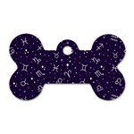 Vector Seamless Dark Zodiac Sign Star Symbol Pattern Dog Tag Bone (Two Sides) Back