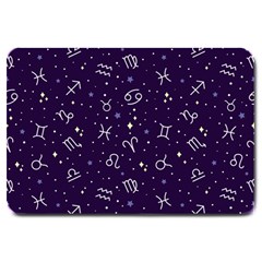 Vector Seamless Dark Zodiac Sign Star Symbol Pattern Large Doormat by Grandong