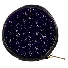 Vector Seamless Dark Zodiac Sign Star Symbol Pattern Mini Makeup Bag by Grandong