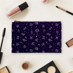 Vector Seamless Dark Zodiac Sign Star Symbol Pattern Cosmetic Bag (medium) by Grandong