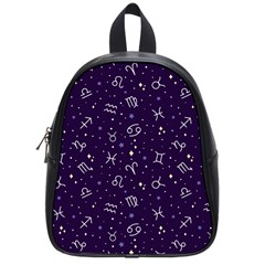 Vector Seamless Dark Zodiac Sign Star Symbol Pattern School Bag (small) by Grandong