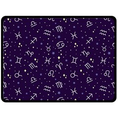 Vector Seamless Dark Zodiac Sign Star Symbol Pattern Fleece Blanket (large) by Grandong