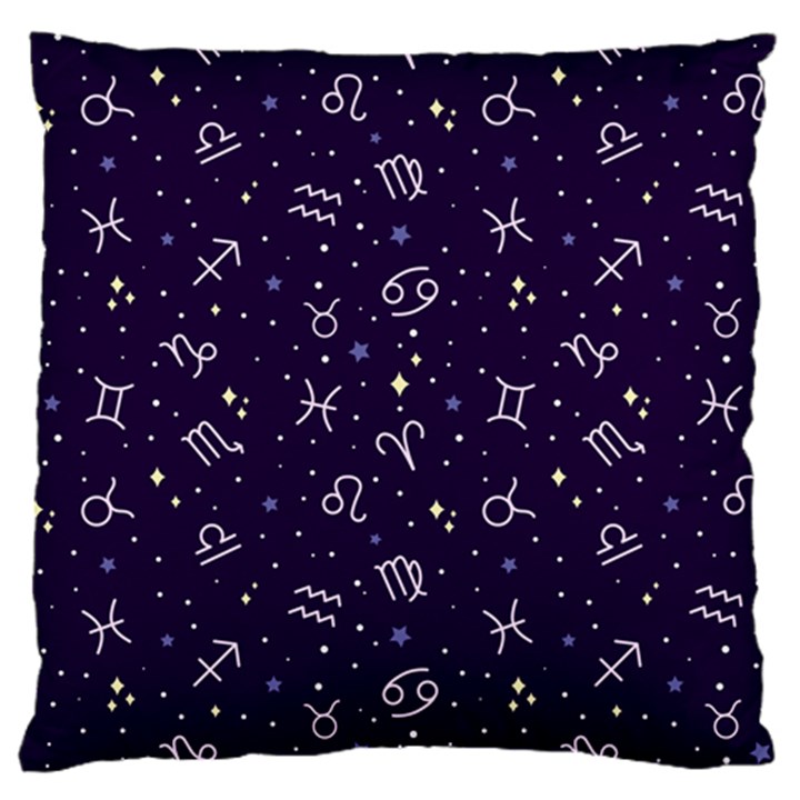 Vector Seamless Dark Zodiac Sign Star Symbol Pattern Large Cushion Case (One Side)