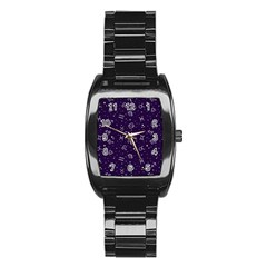 Vector Seamless Dark Zodiac Sign Star Symbol Pattern Stainless Steel Barrel Watch by Grandong