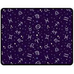 Vector Seamless Dark Zodiac Sign Star Symbol Pattern Two Sides Fleece Blanket (medium) by Grandong