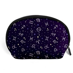 Vector Seamless Dark Zodiac Sign Star Symbol Pattern Accessory Pouch (large) by Grandong