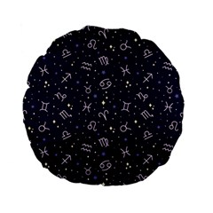 Vector Seamless Dark Zodiac Sign Star Symbol Pattern Standard 15  Premium Flano Round Cushions by Grandong