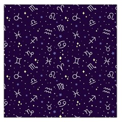 Vector Seamless Dark Zodiac Sign Star Symbol Pattern Square Satin Scarf (36  X 36 ) by Grandong