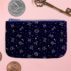 Vector Seamless Dark Zodiac Sign Star Symbol Pattern Large Coin Purse by Grandong